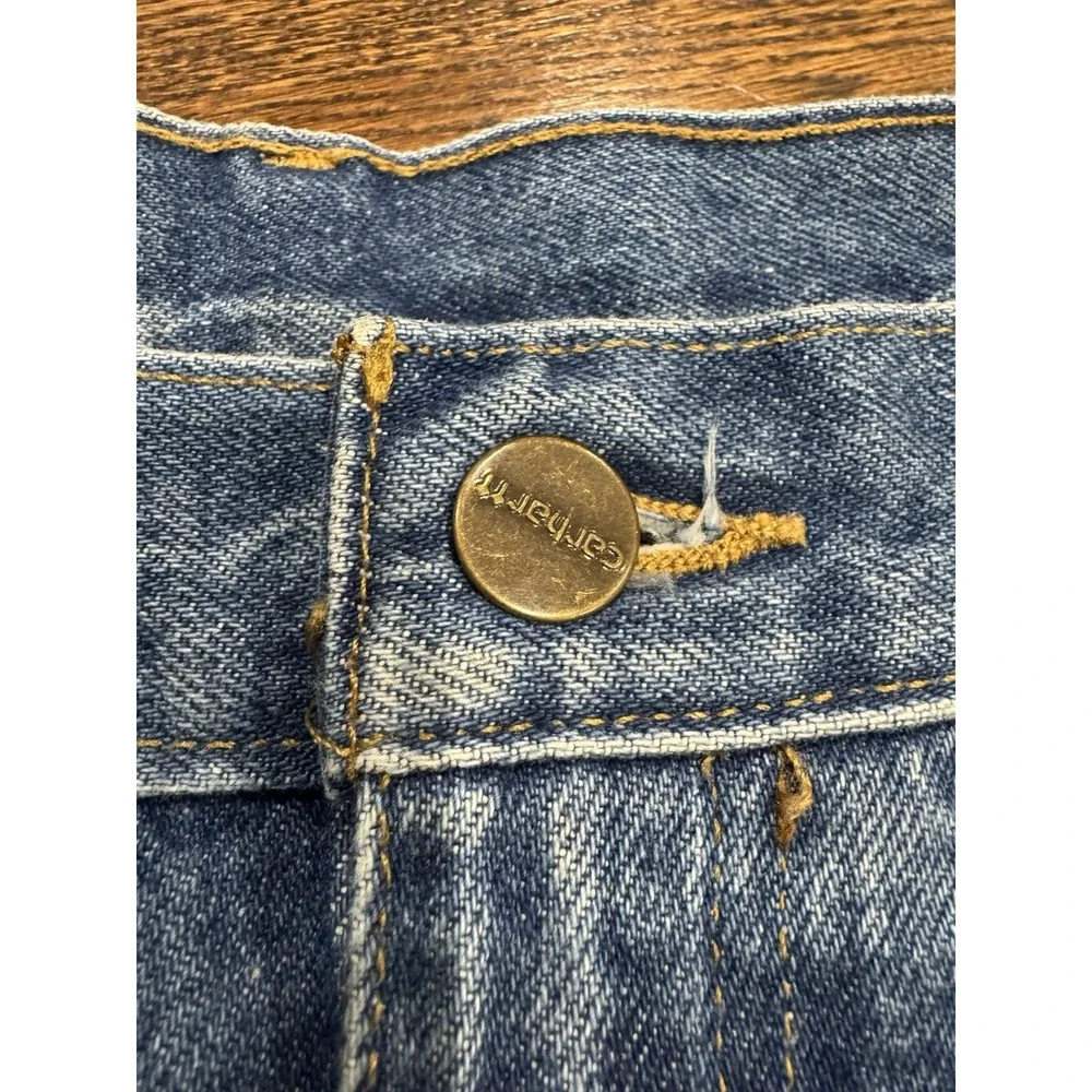 Vtg‎ Carhartt Relaxed Fit Straight Leg Jeans B460 Size 40x30 Union made in USA